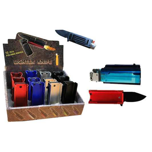 Spring-Assisted Lighter Knife Wholesale | 12-Piece Set in 4 Colors