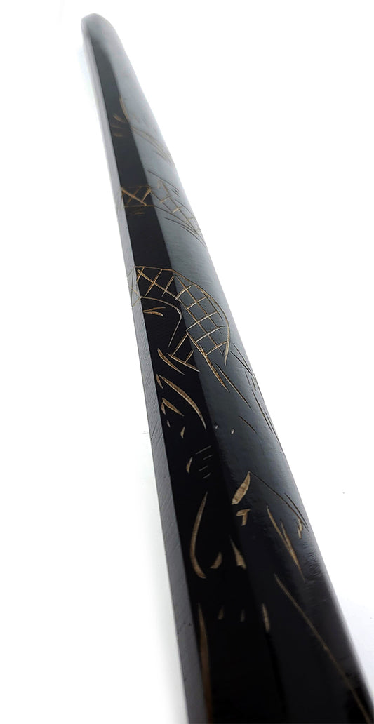 40" Black Wooden Samurai Sword (dragon)