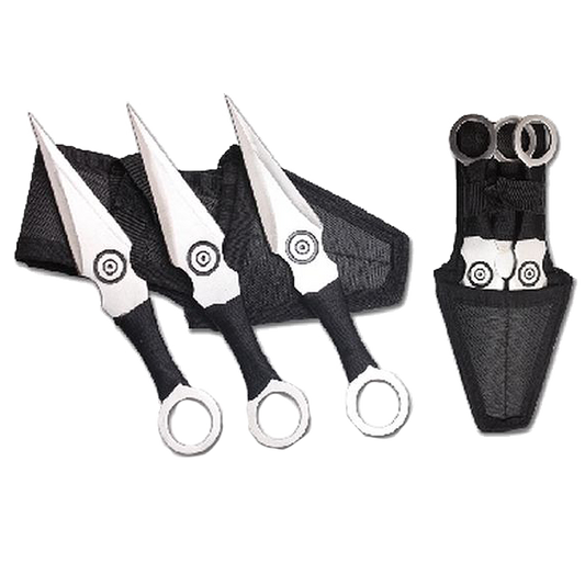 3 PCS 6 1/2" Sliver Wings Throwing with nylon sheath