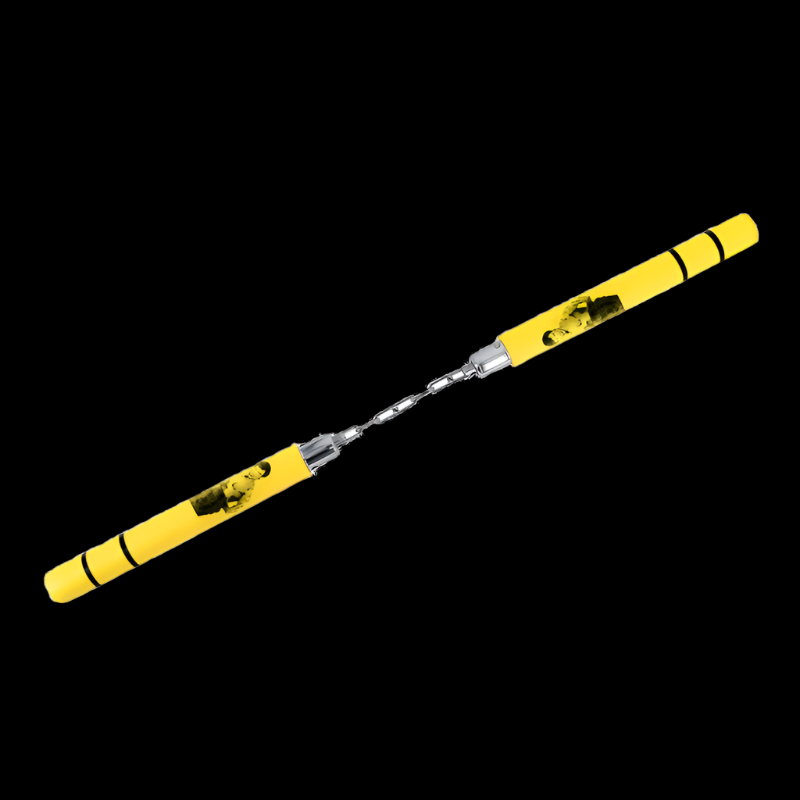 12" Foam Yellow Nunchaku with Bruce Lee
