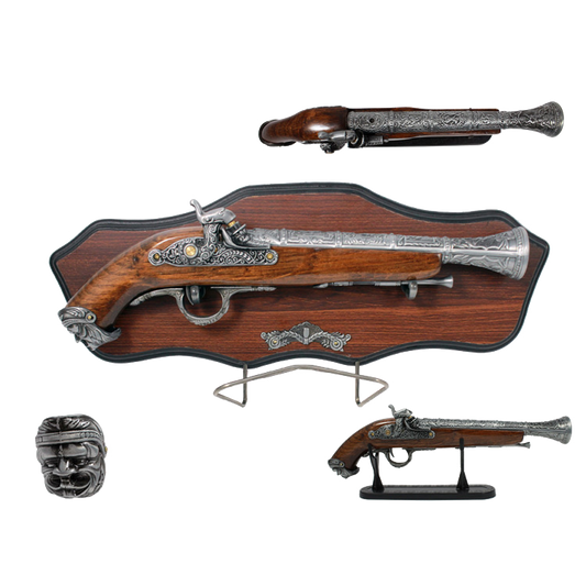 14'' Decoration Antique Gun Model with plaque stand