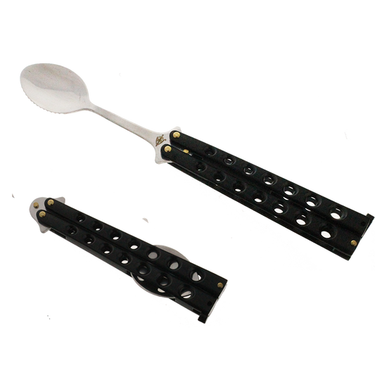 4" Butterfly Spoon Black