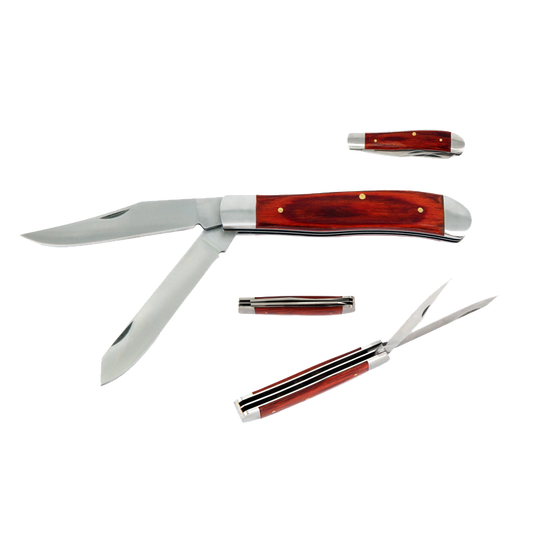 7 1/4" Overall Pocket Knife Wood Handle