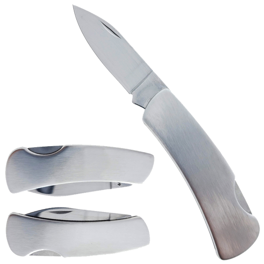 5" Overall folding knife 2.5" Silver Blade and 2.5" Metal Handle