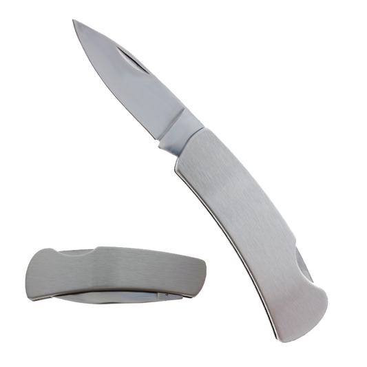 5" Overall folding knife 2.5" Silver Blade and 2.5" Metal Handle