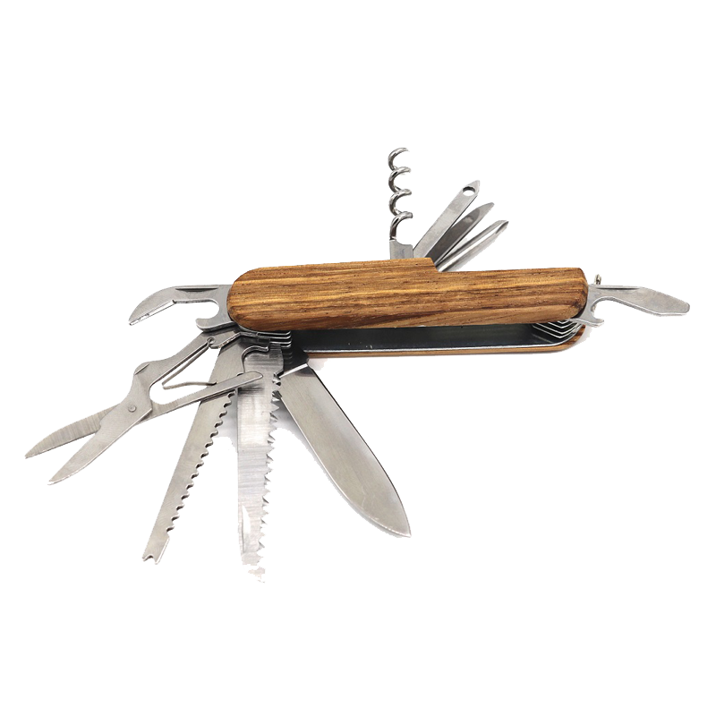 2 1/2" Blade Folding Multi-Tool Knife - Zebra wood