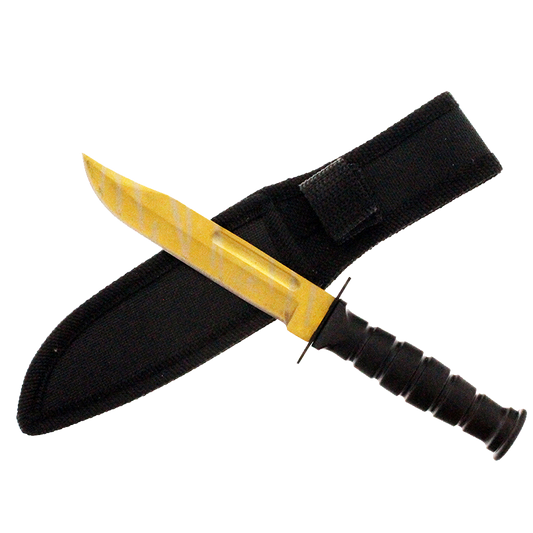 7.5" Overall Tactical Knives W/ Gold Coating Blade, New Arrival