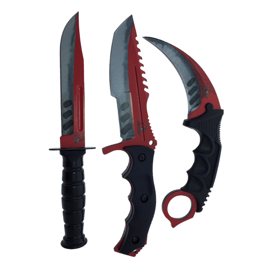 7 1/2" & 8 1/2" Tacital Knife, 7 1/2" Karambit - 3 PCS Set