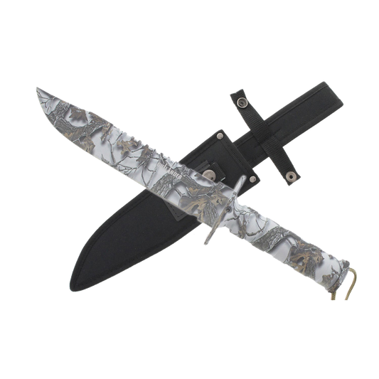 Outlander 9" White Camo Blade Hunting Knife