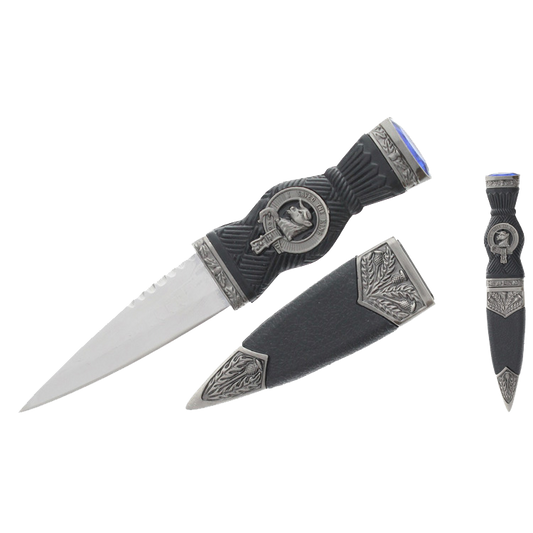 7.25" Sgain-Dubh Dagger with Blue Crystal & Scabbard (Turnbull)