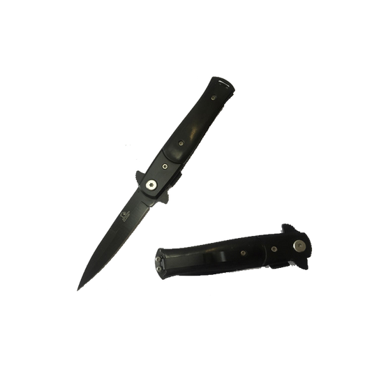 Spring Assisted Pocket Knife - 3" Black Blade / Black Handle / Assisted Knife