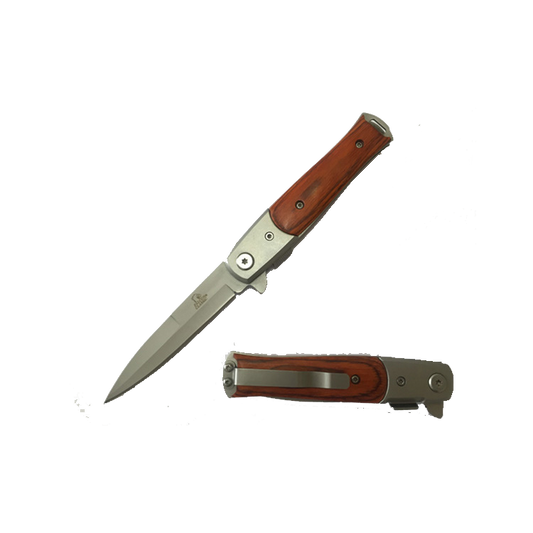 3" Silver Blade/ Wood Handle / Assisted Knife