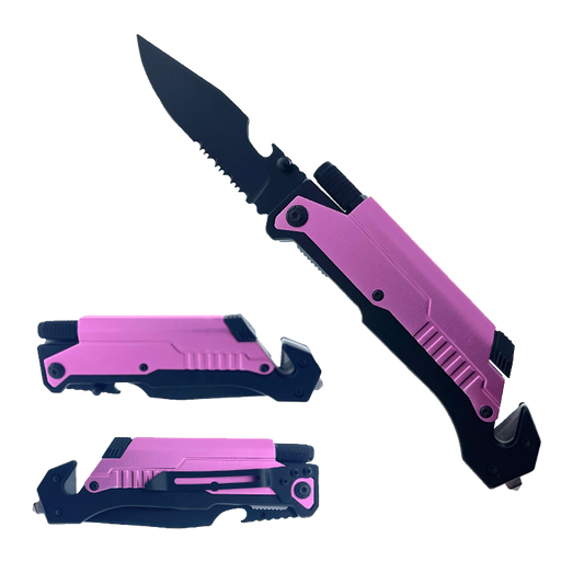 Falcon 8.75" Multi Tool Spring Assisted Knife - Pink