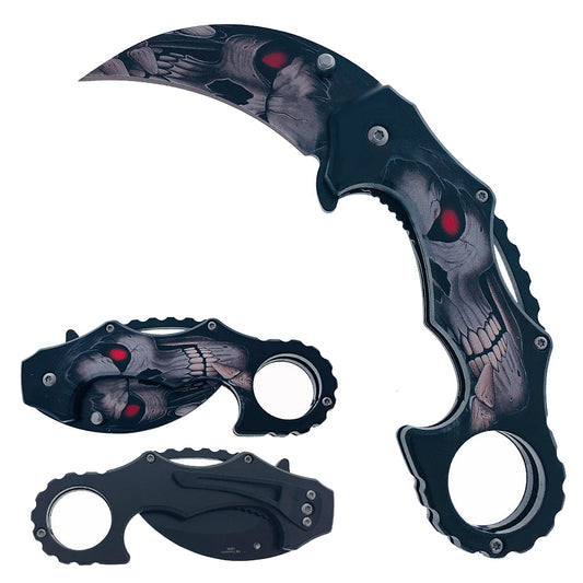 2.5" Blade 4.25" Handle w/ 3D Skull Printing