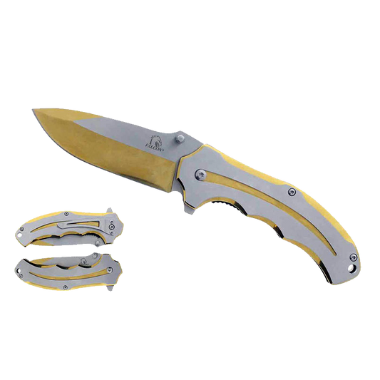 3" SIlver w Gold Trim Blade & Handle