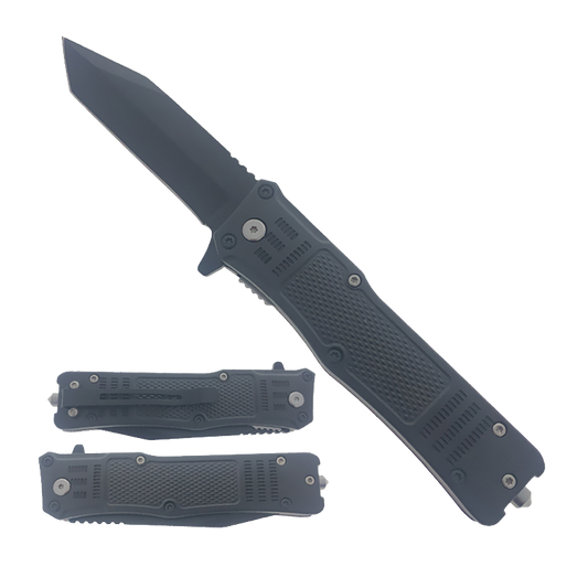 8" Overall Semi-Automatic Folding Knife Black