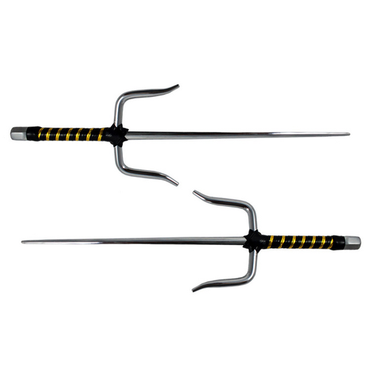 19" Chrome Sai with blackgold plastic wrapped handle.