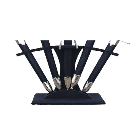 15" 5 PCS HALBERD WOOD DAGGER STAND BLACK