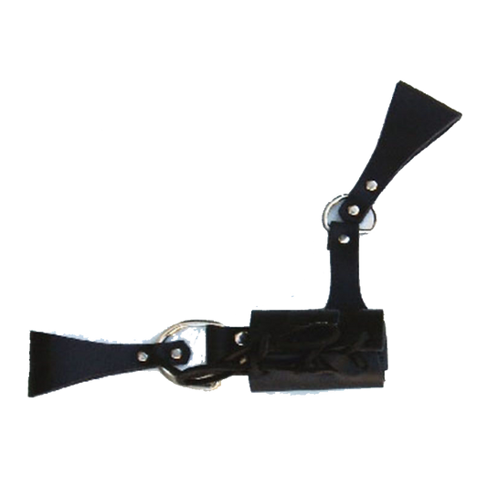 8" x 8" Faux Leather Medieval Rapier Sword Frog Black