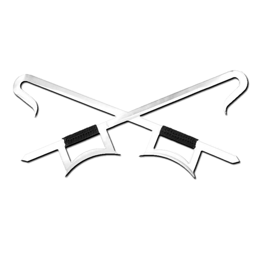 33 " Chinese Hooks 2 Pcs Set - Silver