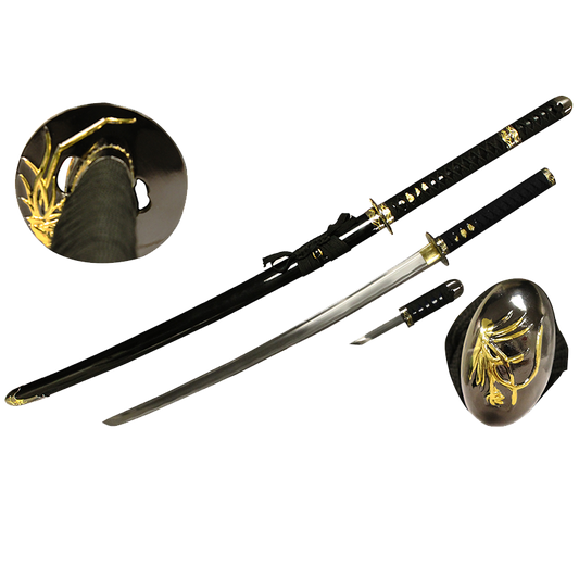 Musha Higanbana Katana w/ Tsuka Dagger (Black)