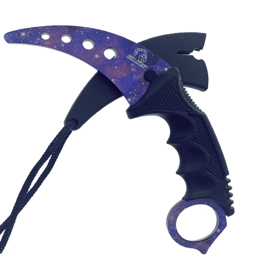 Wholesale Purple Karambit Trainer Knife with ergonomic handle and safety features for skill training