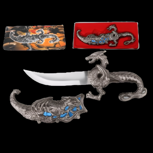10" Fantasy Dragon Dagger Blue Fitting Simple Product All Knives Fantasy Edge 9
