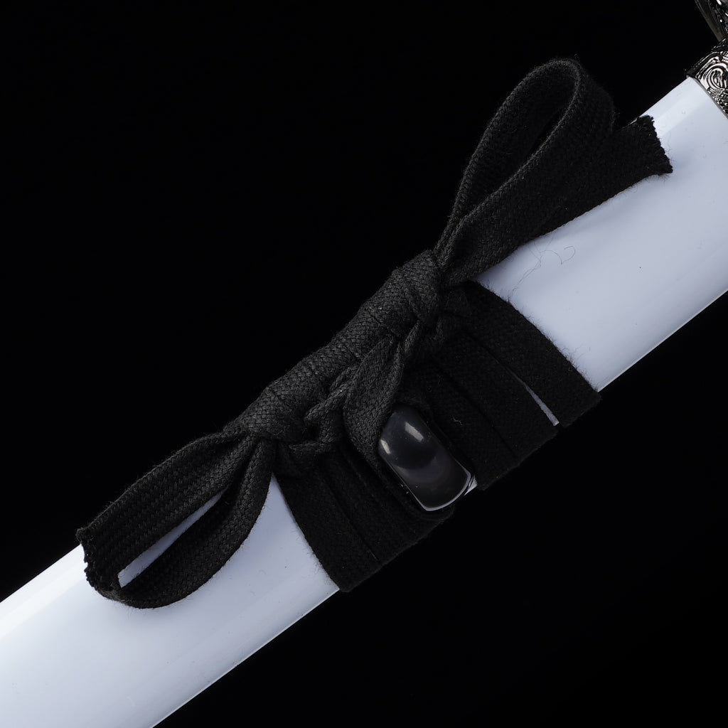 3Pcs White Samurai Sword Set with Stand