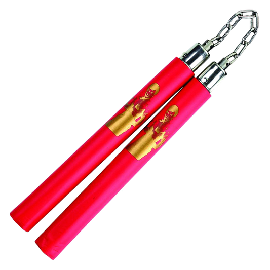 12" Foam Red Nunchaku with Bruce Lee Nunchucks All Products PacificSolution 2
