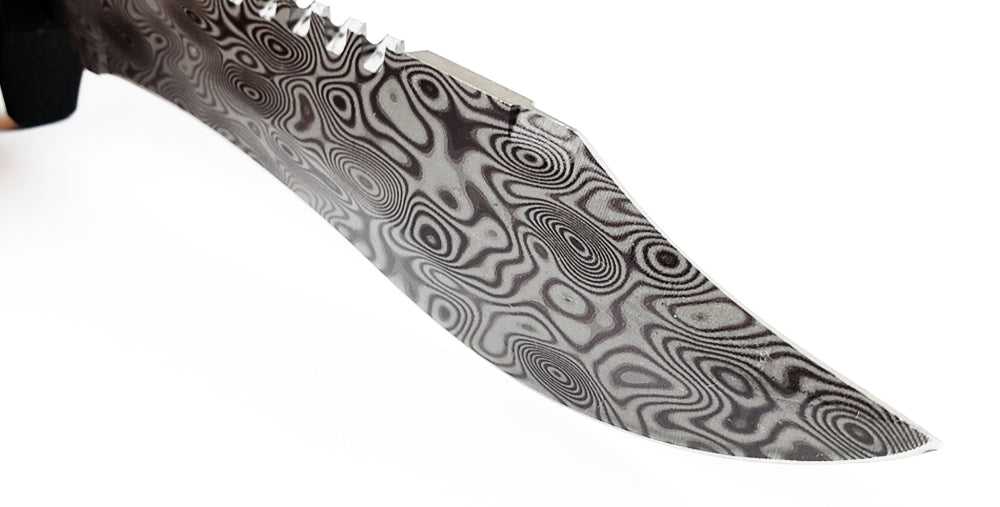 12" Tactical Knife With Damascus Pattern Blade Hunting Knife All Knives PacificSolution 10