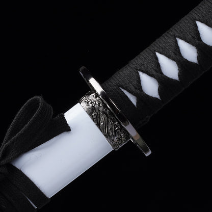 3Pcs White Samurai Sword Set with Stand