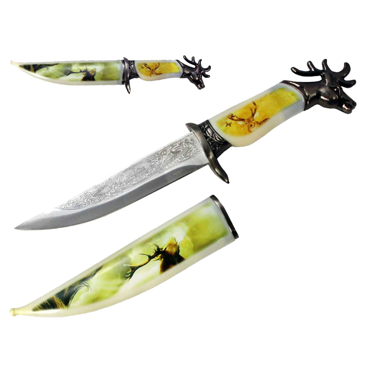 13 1/2" Elk Fantasy Dagger with scabbard Dagger All Knives PacificSolution 9