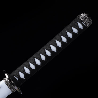 3Pcs White Samurai Sword Set with Stand