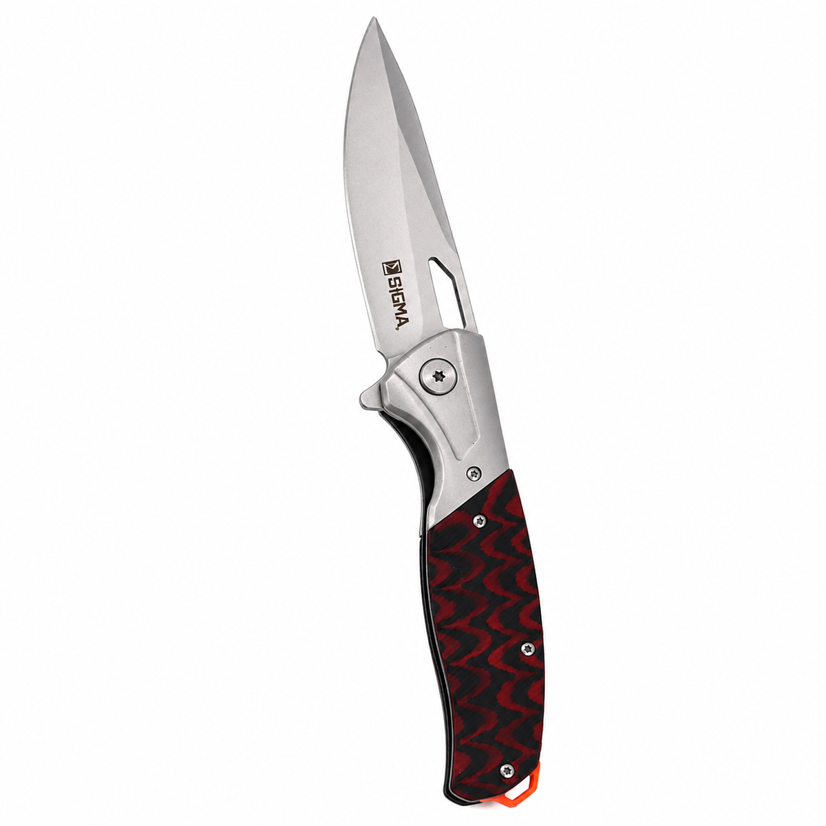 Sigma Ball-Bearing Flipper Knife - Micarta Black & Red Handle | KSB413GRMK
