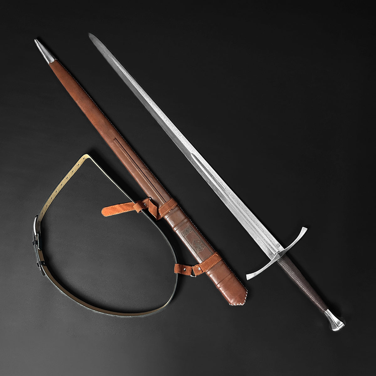 Knight's Collection Damascus Medieval Sword