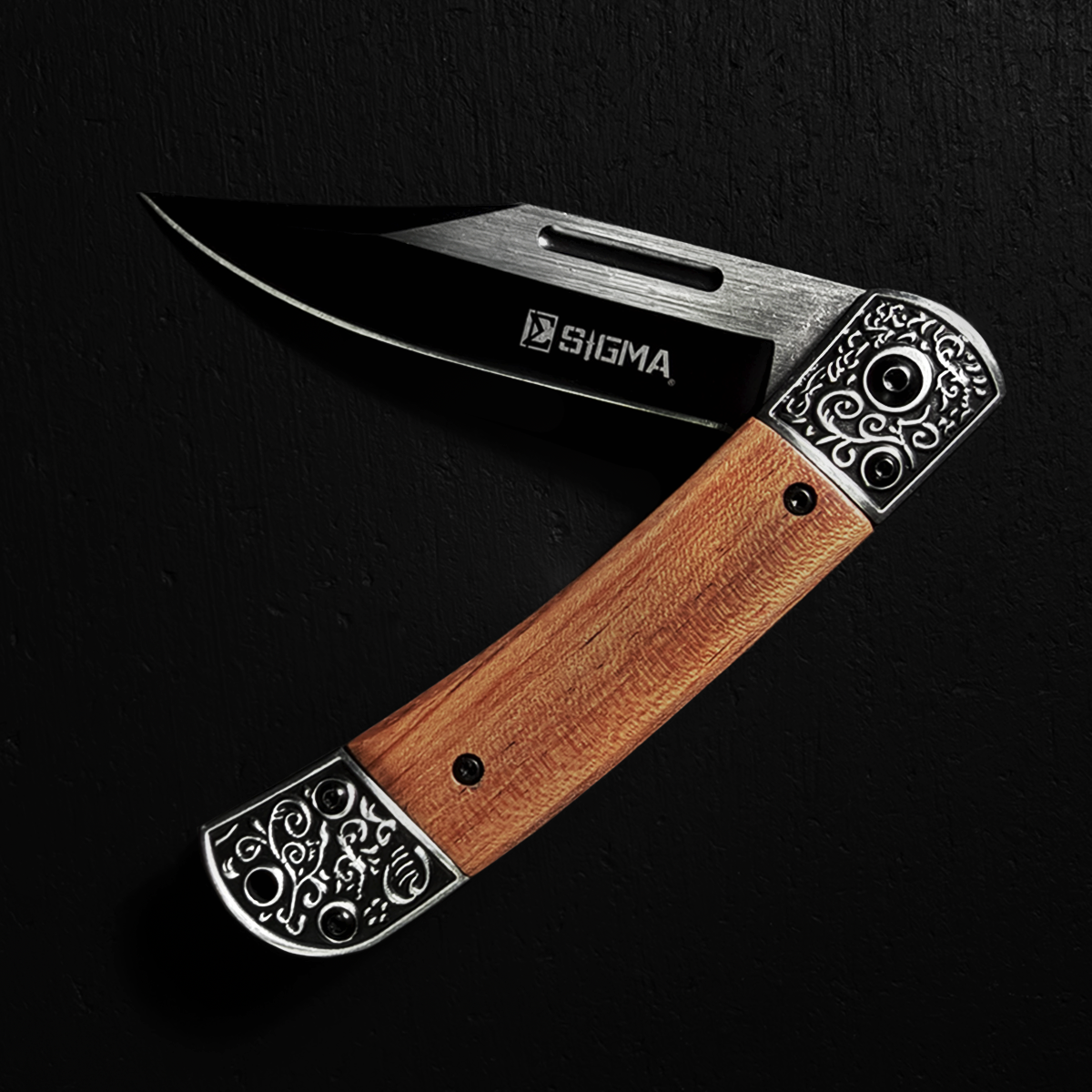 Sigma Wooden Handle Ball Bearing Pocket Knife