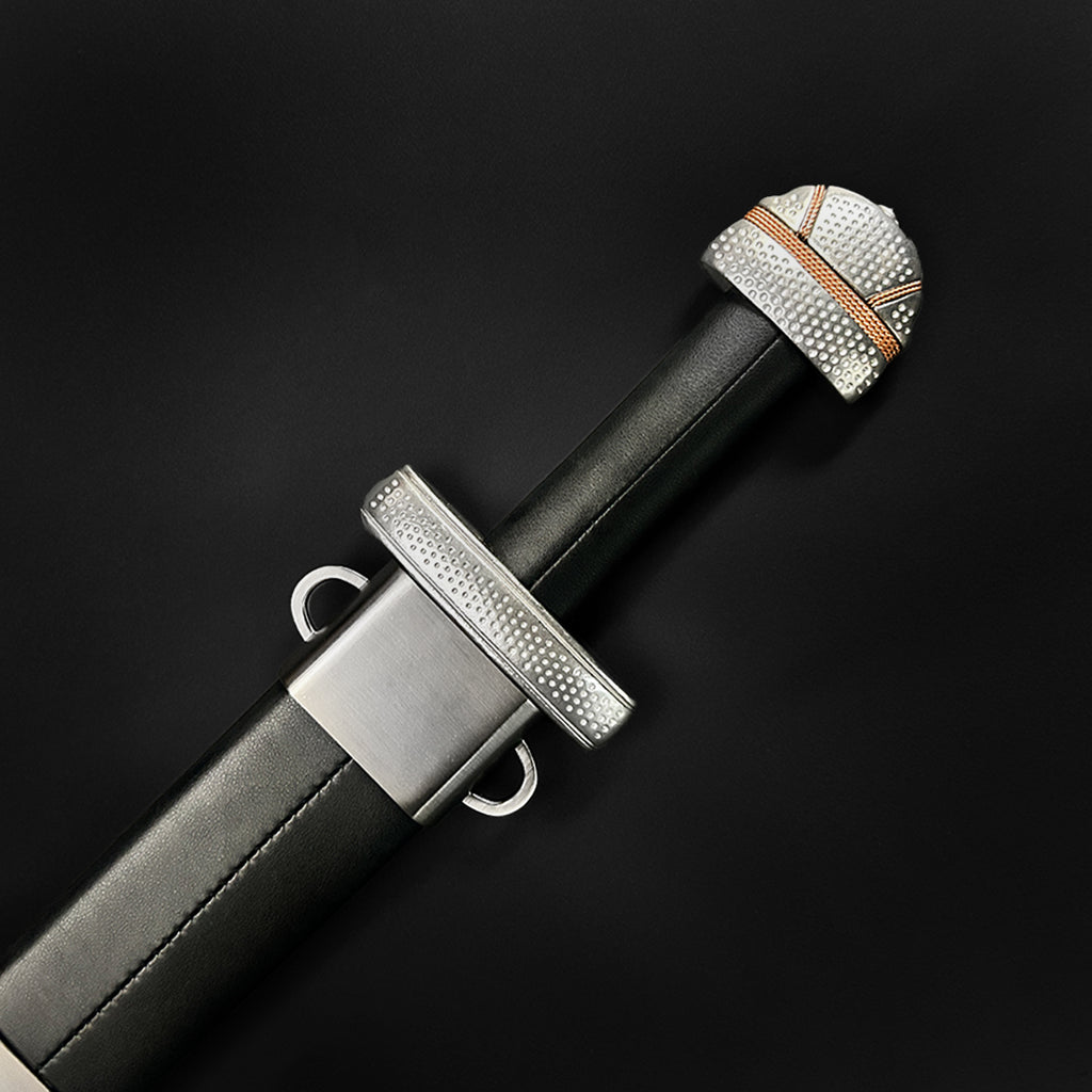 Hand-Forged 40.95" Medieval Viking Sword w/ Leather Scabbard