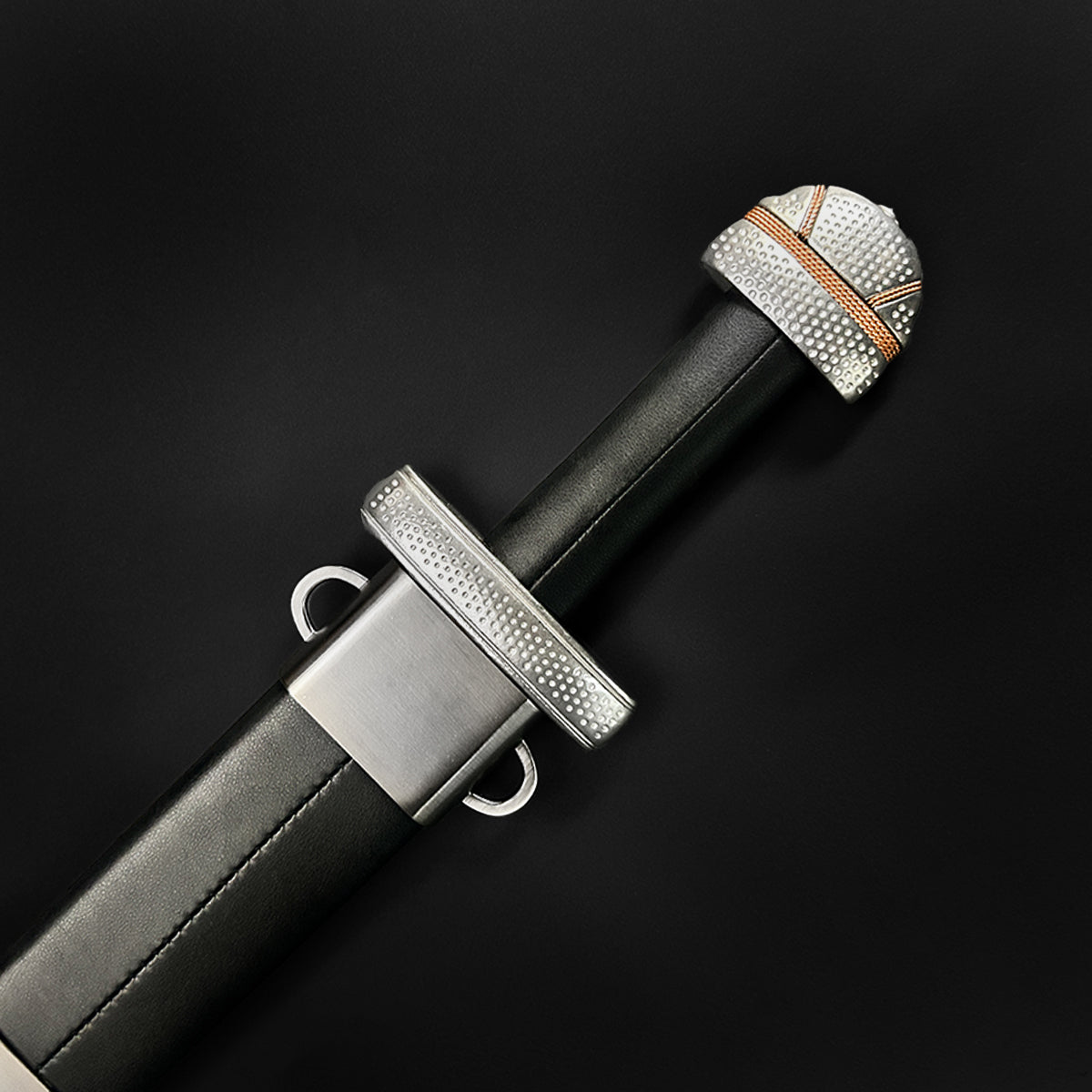 Hand-Forged 40.95" Medieval Viking Sword w/ Leather Scabbard