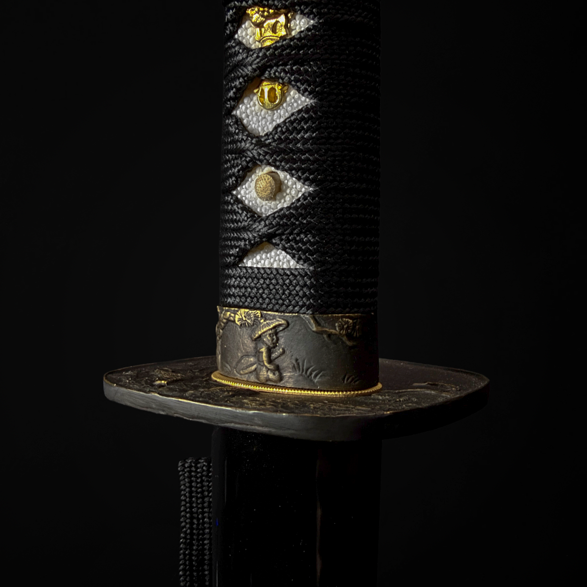 Japanese katana hilt close-up shot | Sisterloc Shop LLC.