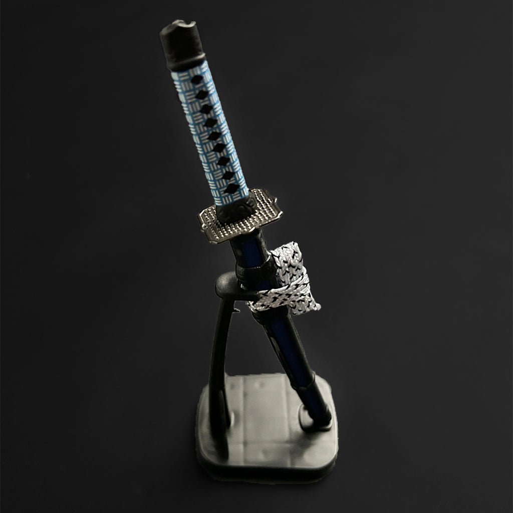 Blue Mini Katana Letter Opener with Stand