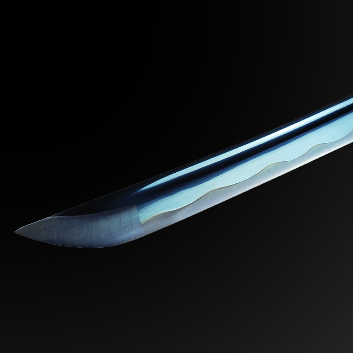 40 1/2" 1045 carbon steel blade with blood groove, blue blad