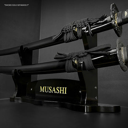 18 3/4"  2 pcs Piano Coating Samurai Sword Wall & Table Stan
