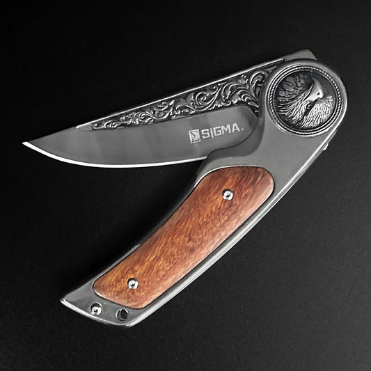 Sigma Folding Knife - Eagle Wood Handle