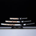 3Pcs White Samurai Sword Set with Stand