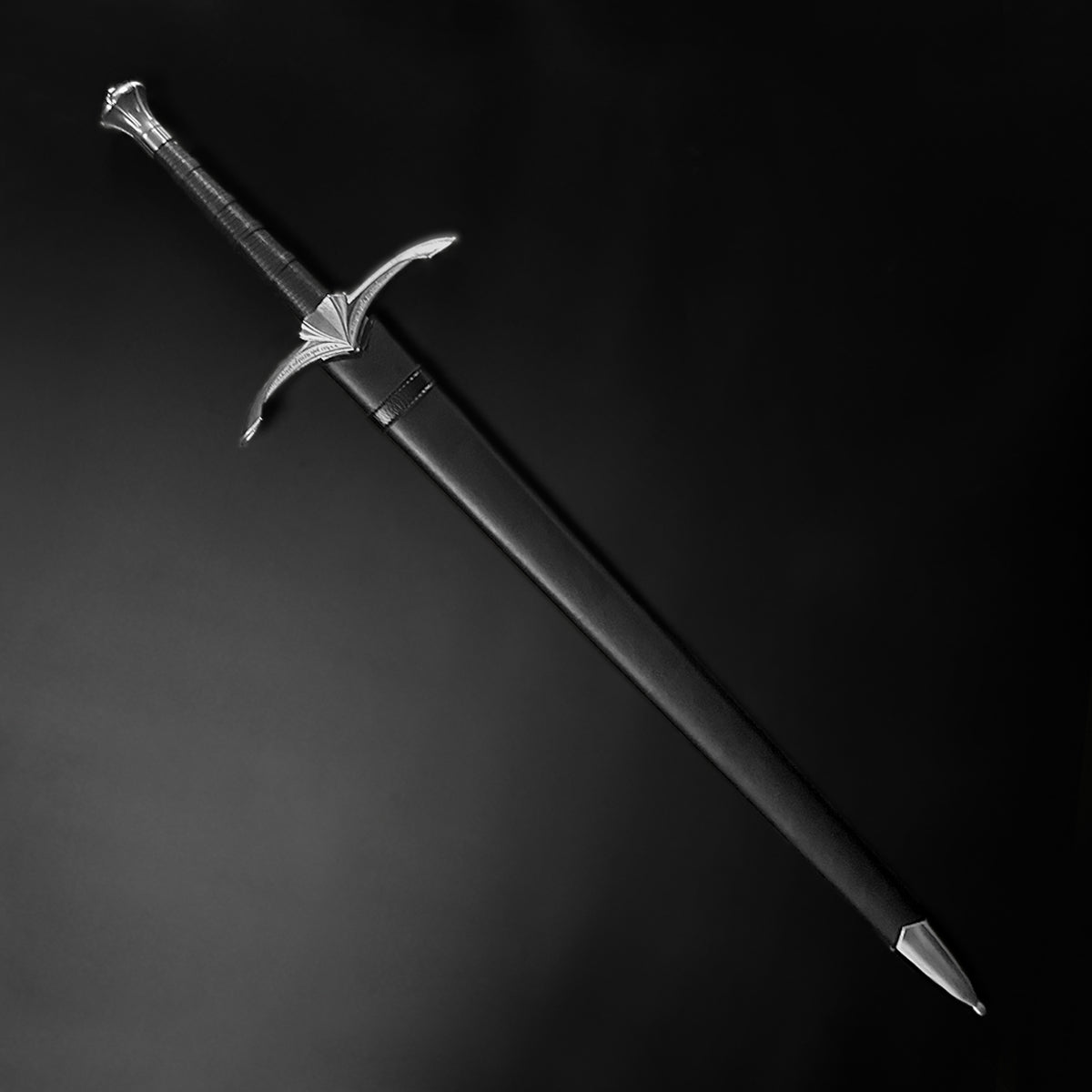 39.75" Hand Forged Medieval  Sword w/ Leather Strips