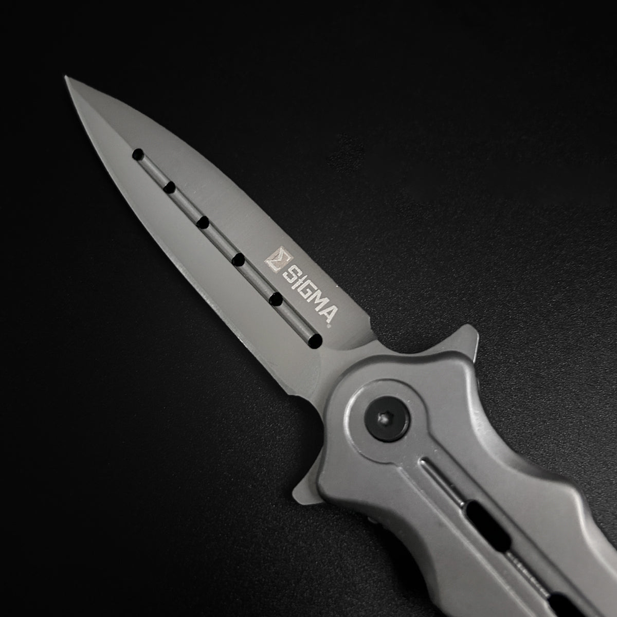 Sigma Ball Bearing Folding Knife -3 3/4" Blade / 4 3/4" Handle / Ball Bearing System / Gray