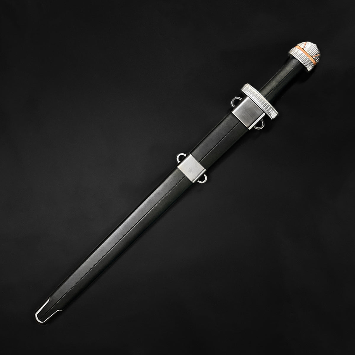 Hand-Forged 40.95" Medieval Viking Sword w/ Leather Scabbard