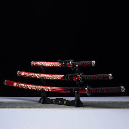 3Pcs Samurai sword set, Plastic scabbard