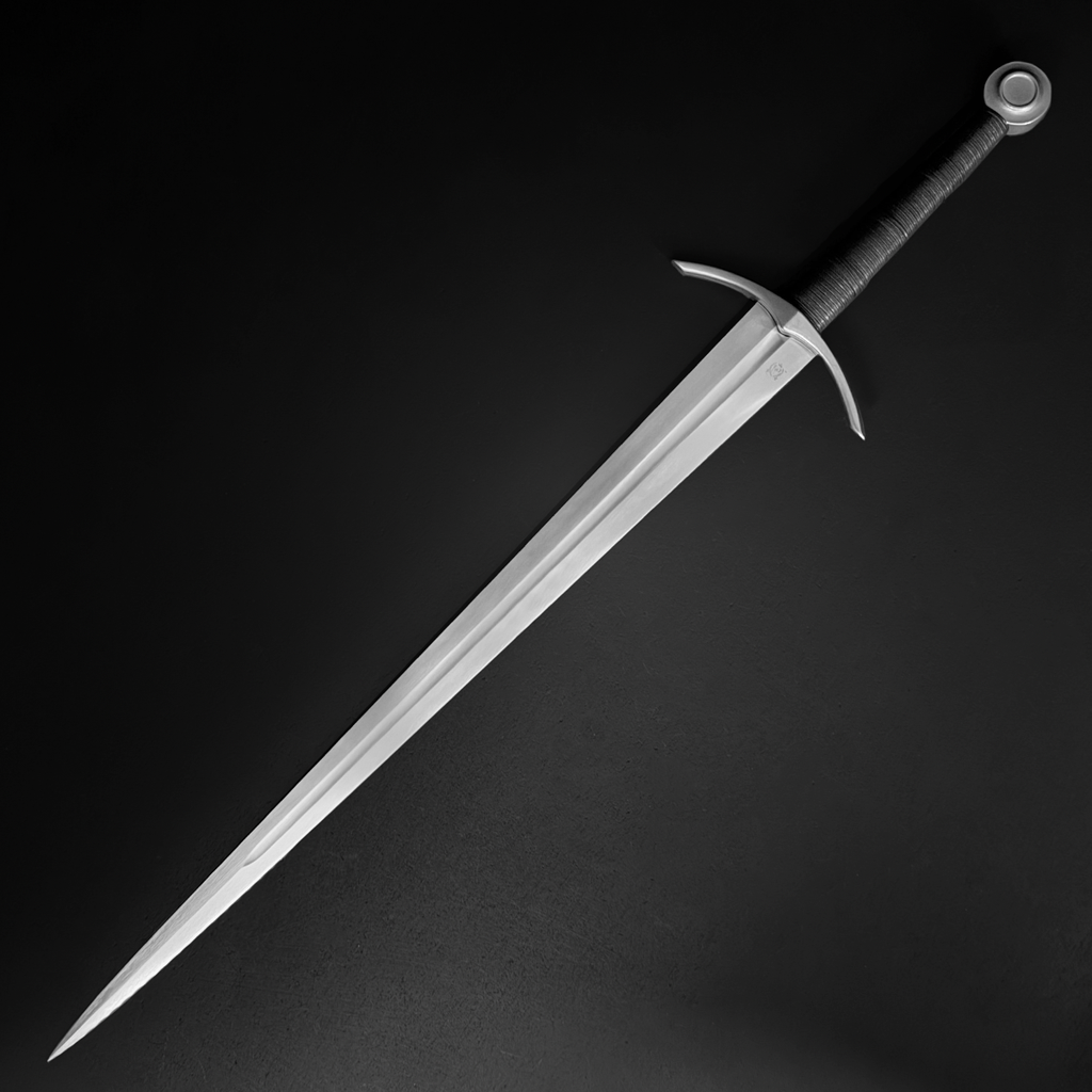 Hand-Forged 1060 Steel Medieval Sword with Leather Strips | SSM017