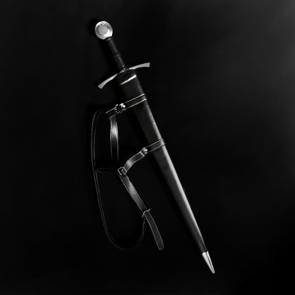 37.8"  Hand-Forged Full-Tang Damascus Steel Medieval Sword